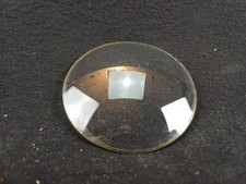 Ancien grand verre presque 9cm bombé jeu lampe horloge horlogerie curiosité