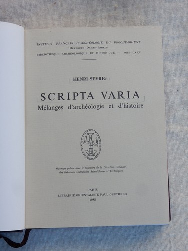 Scripta varia mélanges - varia,