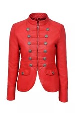 Veste En Cuir Rouge Pour