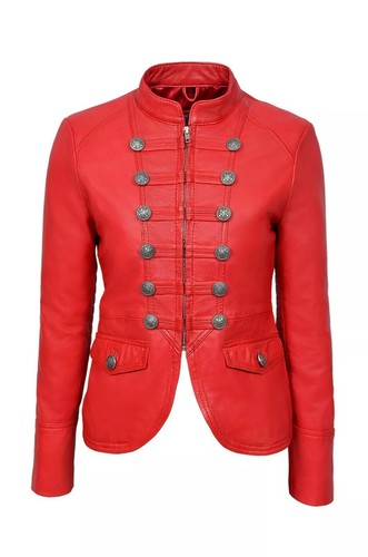 Veste cuir rouge pour - cuir,