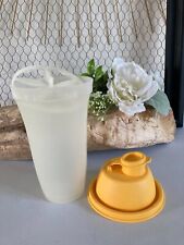 325⚜️ Ancien Shaker Mélangeur Vinaigrette en Plastique Tupperware Jaune H 20 Cm