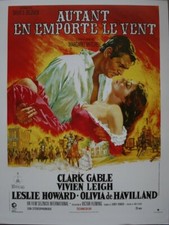 AUTANT EN EMPORTE LE VENT Affiche Cinema ROULEE 53x40 Movie Poster Ressortie