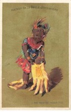 CHROMO #FG49404 LA BELLE JARDINIERE PAS SAVOI PIED ENFANT NOIR NEGRITUDE ET GA