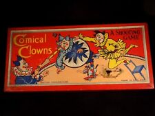 Ancien jouet jeu adresse jeu de tir Comical Clowns cirque boîte Magnifique 1920
