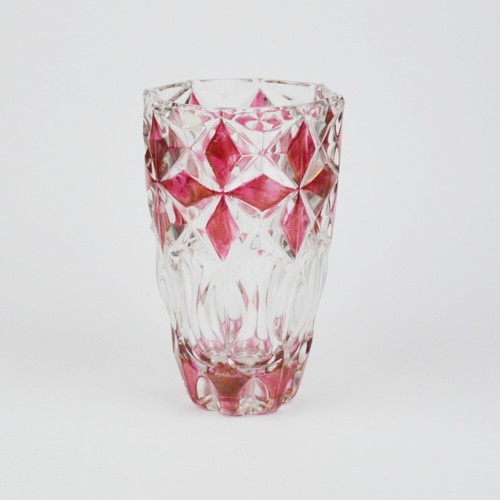Vase vintage cristal - cristal, rouge