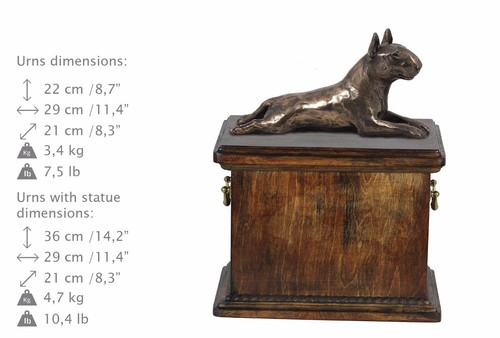 Bull terrier allongé urne - bull, allongé,