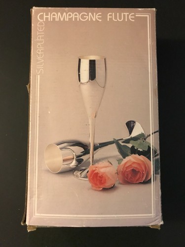 Silver plated champagne flutes - plated,