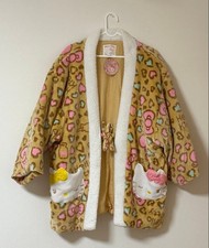 Veste Sanrio Hello Kitty imprimé léopard Hanten M-L Warm Room Wear neuve
