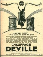 Publicité ancienne chauffage Deville 1927 issue de magazine