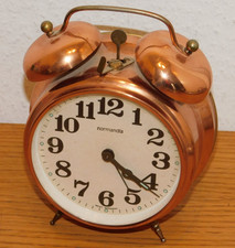 vintage 1980 REVEIL NORMANDIA en CUIVRE west-GERMANY alarm clock WECKER kupfer