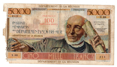 France reunion dom billet 5000 - france,