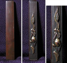 Ancienne épée japonaise KOZUKA motif végétal/botanique épée samouraï épée Kat...