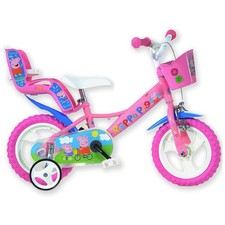 Vélo 12" Peppa Pig Dino Bikes Avec Roues Stabiliser Et Porte-Poupée