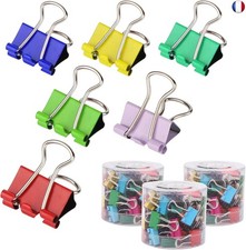 Pinces Double Clip, 120 Pcs Foldback Pinces Papier Métal Binder Clips Reliure 
