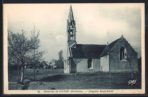 Cpa gourin chapelle - cpa, gourin,