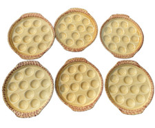 Ensemble de 6 assiettes à escargots 12 trous porcelaine de Gien France ø 19,5 cm