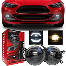 Phares antibrouillard LED 2V1 feux diurnes 6000K rond lampe halogène 12V verr...