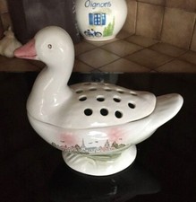 Vase Pique Fleurs Canard Village Faïencerie de Pornic - Vintage