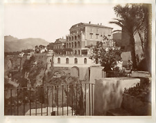 Italie, Sorrento, hôtel Vittoria, vue générale  Vintage albumen print  Tirag