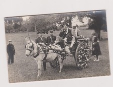 Photo CPA Loué Sarthe attelage fleuri âne carnaval 🎭✨