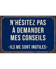 Panneau métal humour, déco