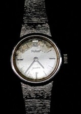 #45 Ancienne Montre Femme PULSAR Bracelet ACIER En L’état