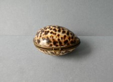 boite en coquillage, nacre, boite à bagues, souvenir de bord de mer, époque 1900