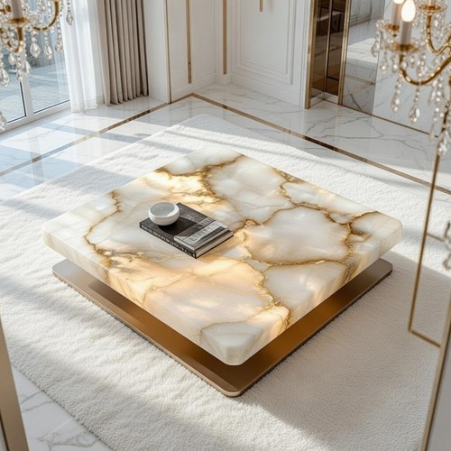 White agate geode - geode, table