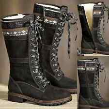 Bottes Cuir Synthetique Bikers Noir Confortable Rangers Femme 5 CM 1736