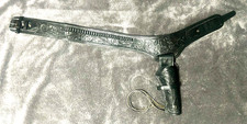 Black tooled leather long - black, 22