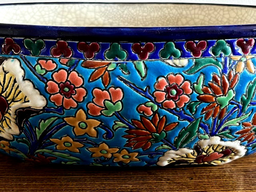 Antique longwy table bowl - table,