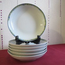 6 assiettes creuses en porcelaine de limoges Guy Degrenne jour d été   Ø 19 cm
