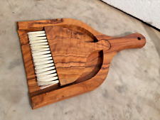 Ancienne Balayette de Table Ramasse Miette en Bois D'olivier Vintage