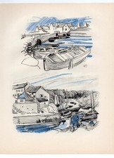 mathurin Meheut 1930 Douelan/saintCado Finistére Bretagne original héliogravure