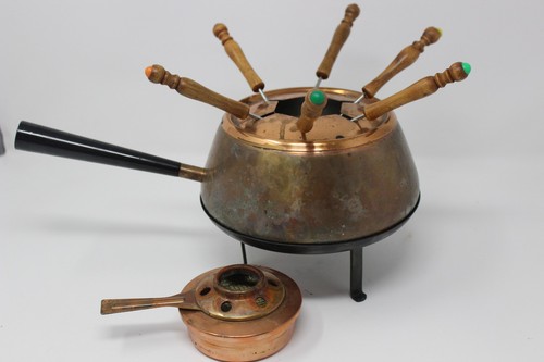 Ancien service fondue cuivre - ancien, a