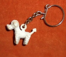 Porte-clés Key ring MINI CANICHE BLANC - 30 mm long  - POODLE N° 2