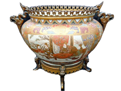 Vase jardinière faïence