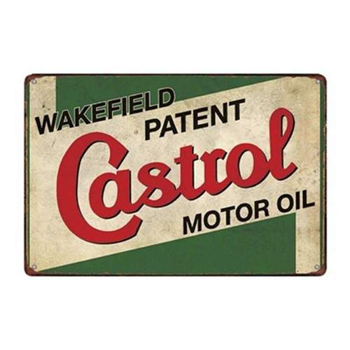 Plaque huile étain castrol - ,