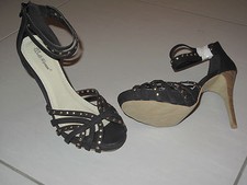 chaussures escarpins femme 39 noires ouvertes et brides cheville