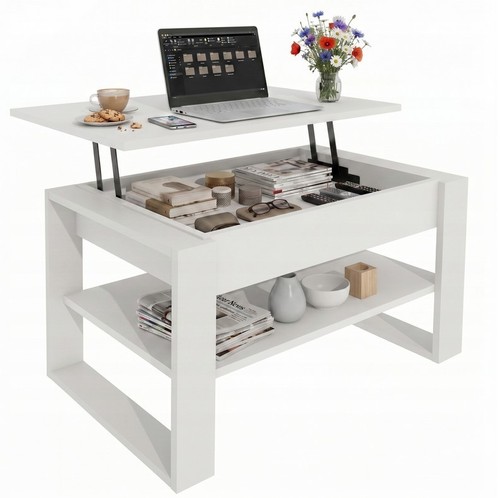 Table basse lift top blanche - table,