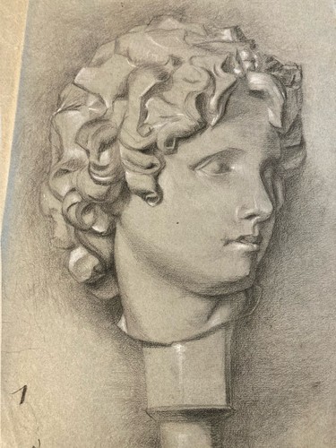 Tres beau dessin fusain - beau, xixe