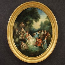 Tableau rococo scène de gente
