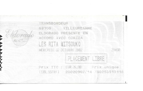Rare ticket billet concert - /,