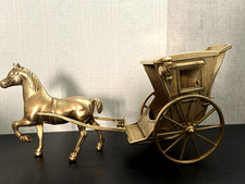 Cheval et Charrette en Laiton