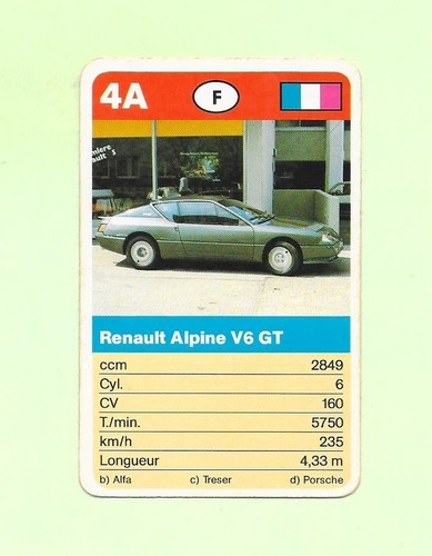 Carte renault alpine - n°4a,