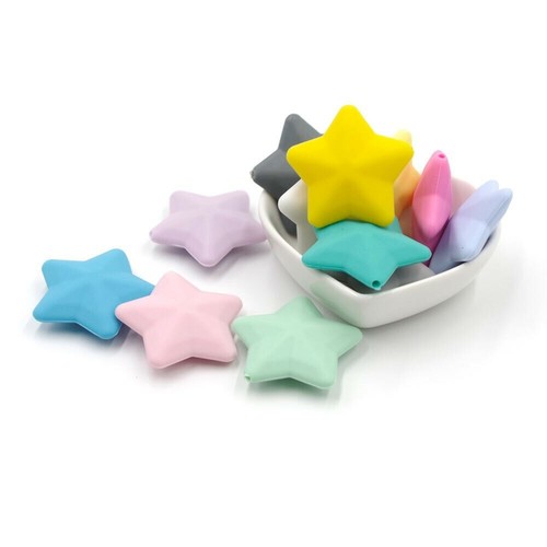 Perle silicone etoile 38mm - silicone,
