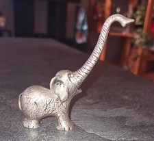 Éléphant en étain massif – décoration porte-bonheur – 8 cm