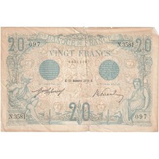 France, 20 Francs, Bleu, 1912