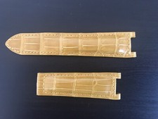 bracelet cuir crocodile jaune montre Cartier Pascha 18mm boucle déployante