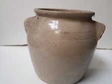 Ancien pot à graisse ou confit en grès vernissé Gris ustensile de cuisine
